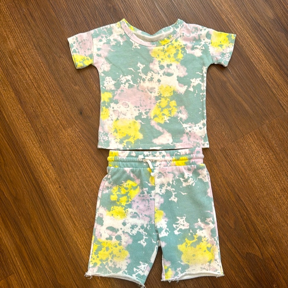 Tie Dye matching toddler boy shorts set